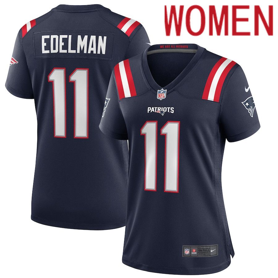 Women New England Patriots #11 Julian Edelman Nike Navy Game NFL Jersey